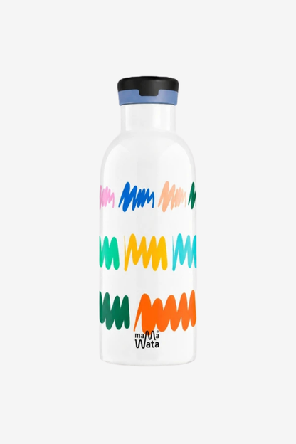 Doodle Pipetli Çocuk Termos Matara 470 ml Paslanmaz Çelik Sızdırmaz Yalıtımlı Suluk