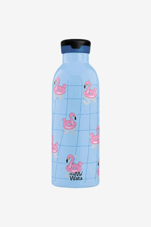 Flamingos Pipetli Çocuk Termos Matara 470 ml Paslanmaz Çelik Sızdırmaz Yalıtımlı Suluk