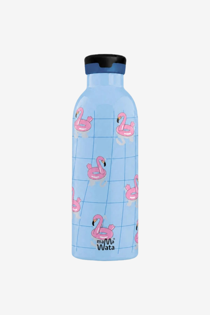 Flamingos Pipetli Çocuk Termos Matara 470 ml Paslanmaz Çelik Sızdırmaz Yalıtımlı Suluk