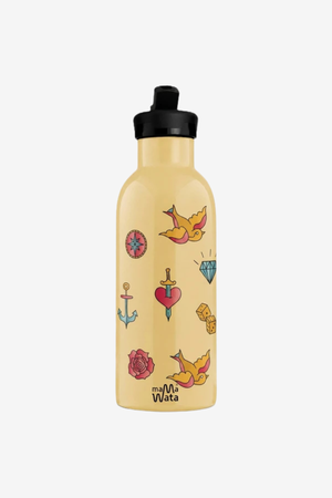 Tattoo Pipetli Çocuk Termos Matara 470 ml Paslanmaz Çelik Sızdırmaz Yalıtımlı Suluk